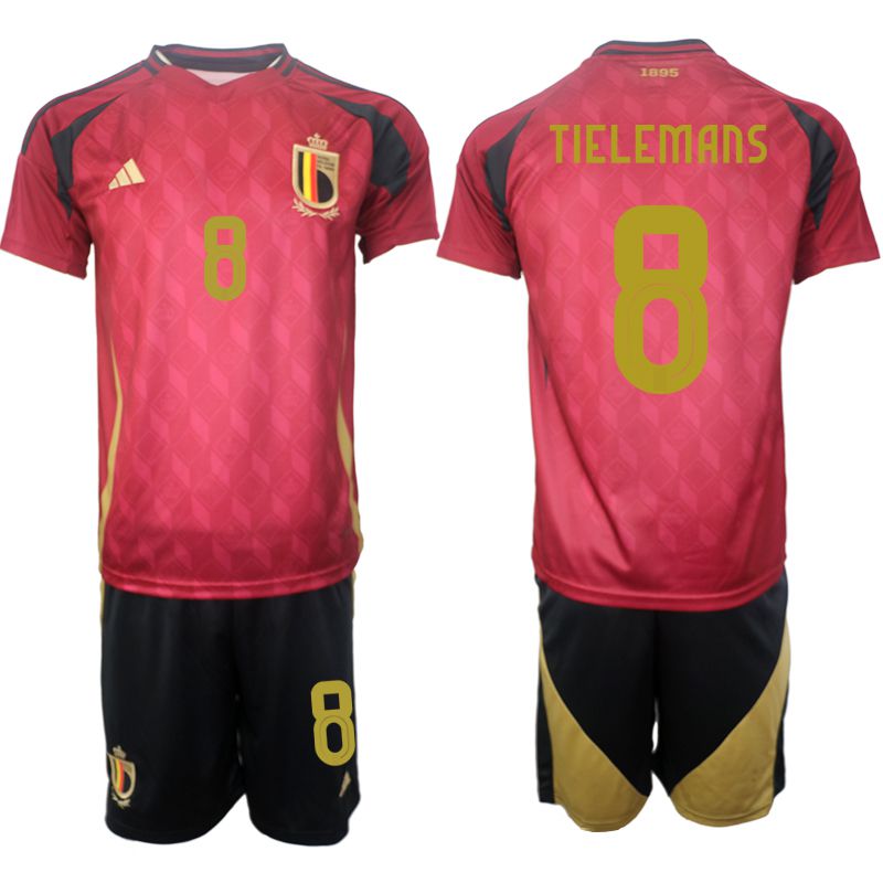 Men 2024-2025 Season Belgium home red #8 Soccer Jersey->belgium jersey->Soccer Country Jersey